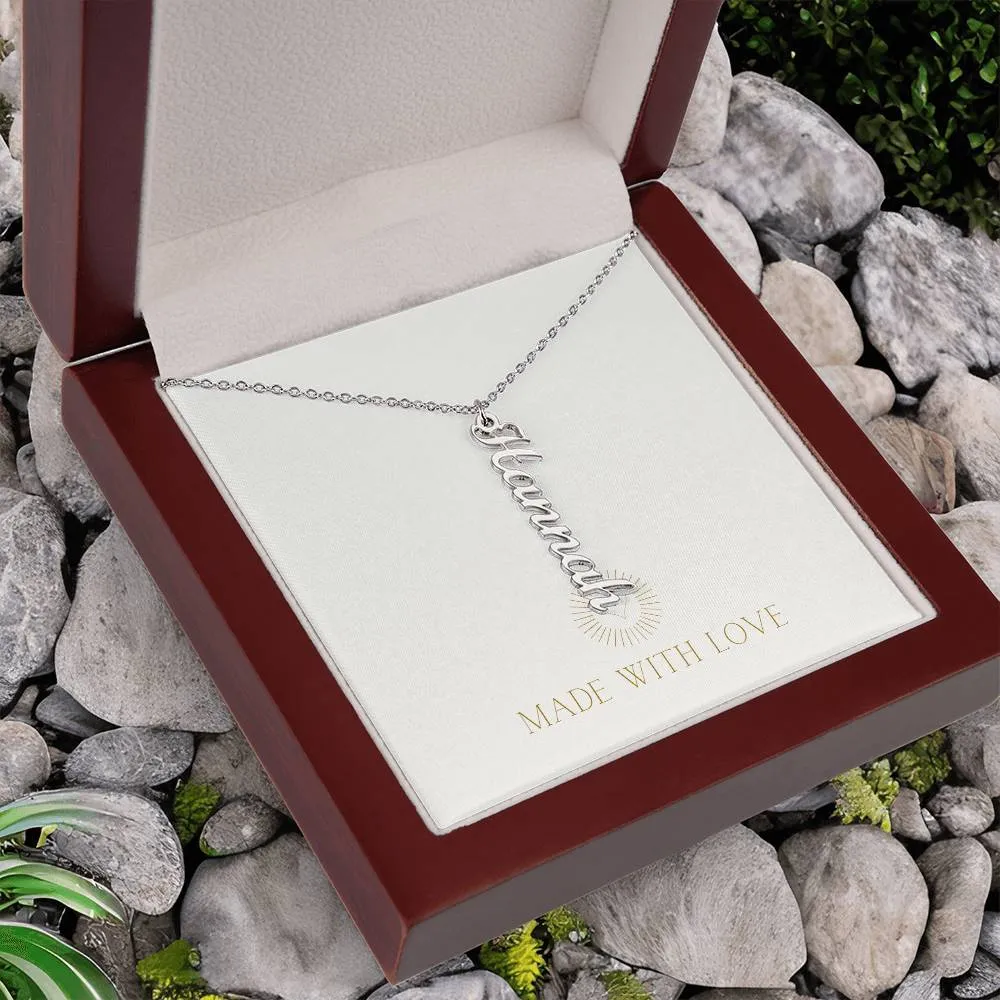 Personalized Vertical Name Necklace – A Thoughtful, Custom Gift for Any Occasion
