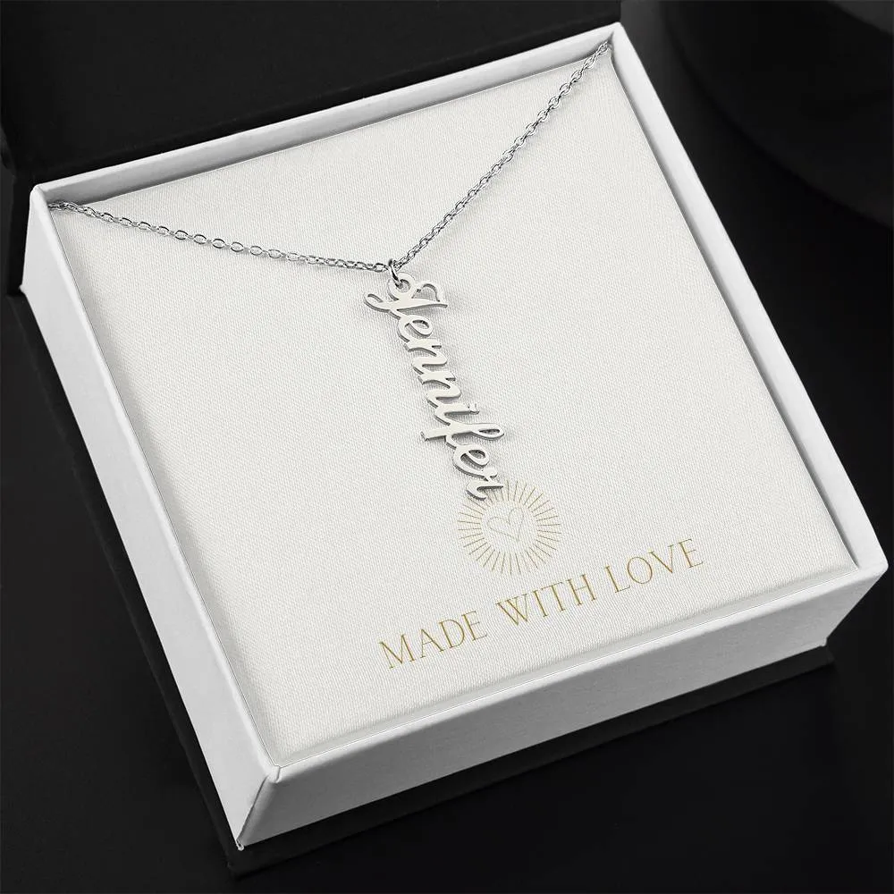 Personalized Vertical Name Necklace – A Thoughtful, Custom Gift for Any Occasion