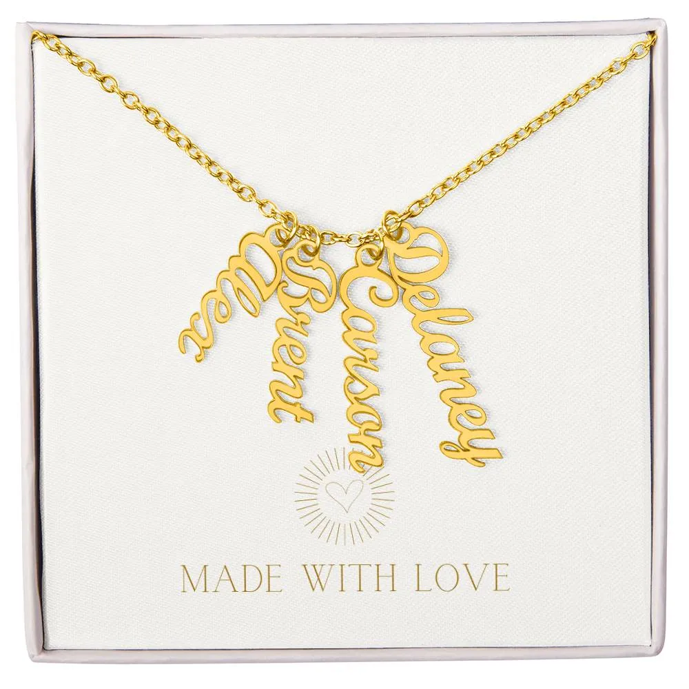 Personalized Vertical Name Necklace – A Thoughtful, Custom Gift for Any Occasion