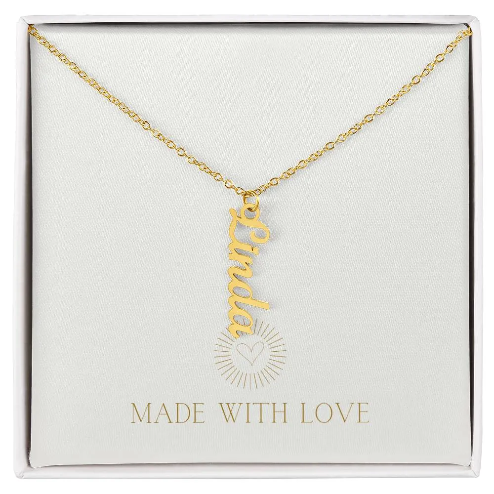 Personalized Vertical Name Necklace – A Thoughtful, Custom Gift for Any Occasion