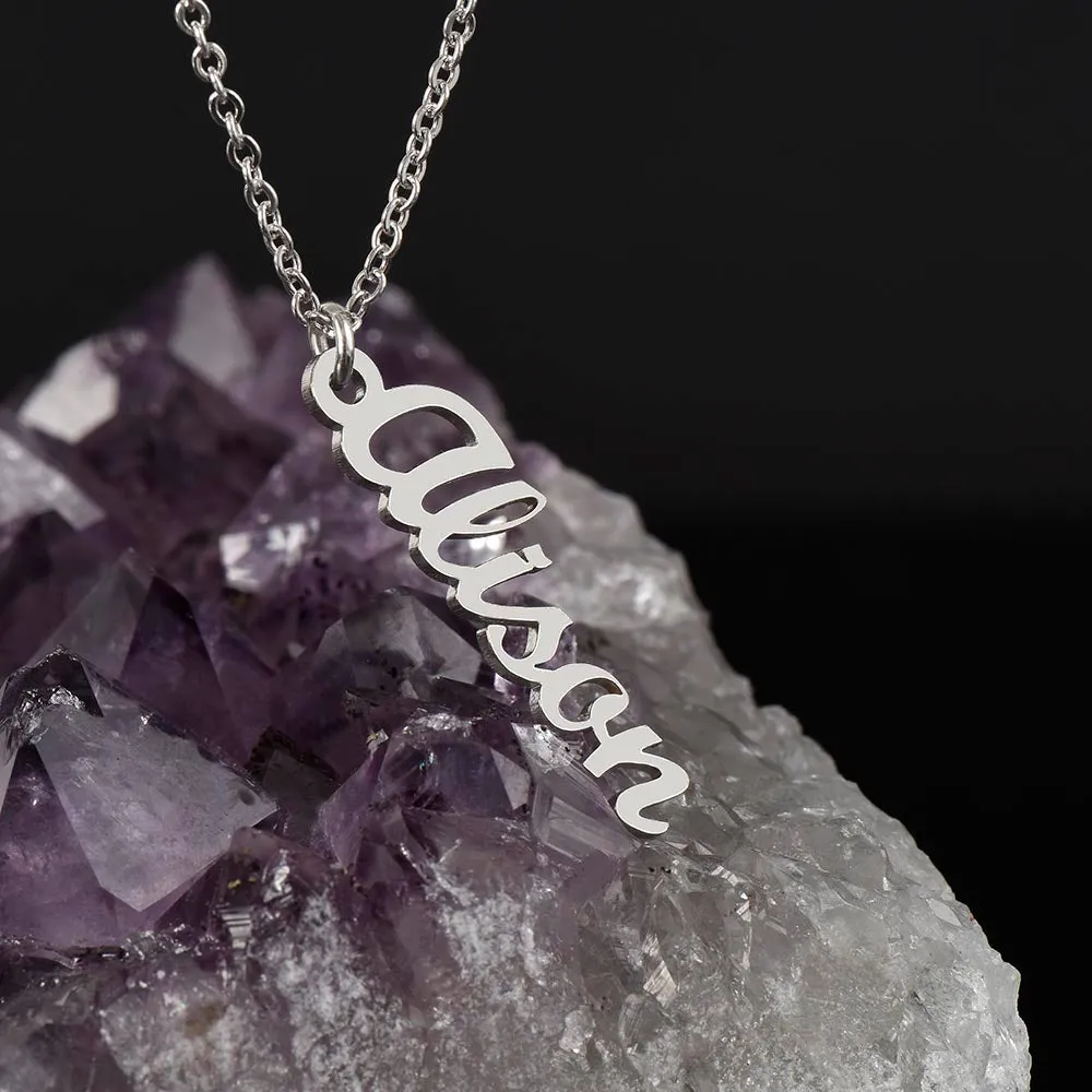 Personalized Vertical Name Necklace – A Thoughtful, Custom Gift for Any Occasion