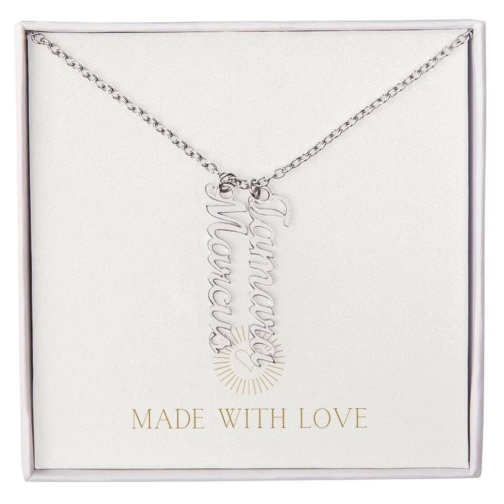 Personalized Vertical Name Necklace – A Thoughtful, Custom Gift for Any Occasion