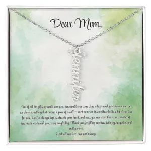 Personalized Vertical Name Necklace - Custom Jewelry Gift for Moms | Holiday, Birthday, Anniversary, Christmas