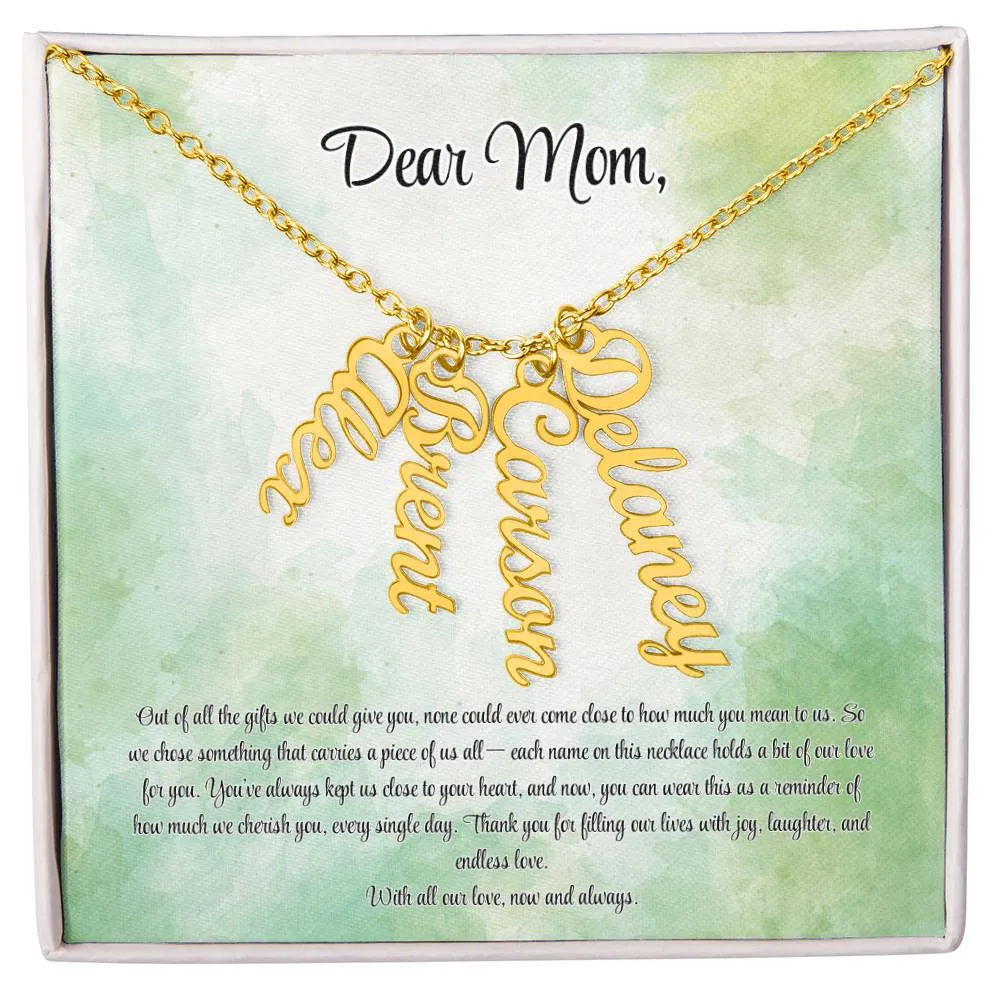 Personalized Vertical Name Necklace - Custom Jewelry Gift for Moms | Holiday, Birthday, Anniversary, Christmas