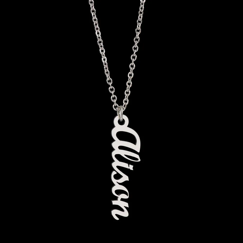 Personalized Vertical Name Necklace - Custom Jewelry Gift for Moms | Holiday, Birthday, Anniversary, Christmas