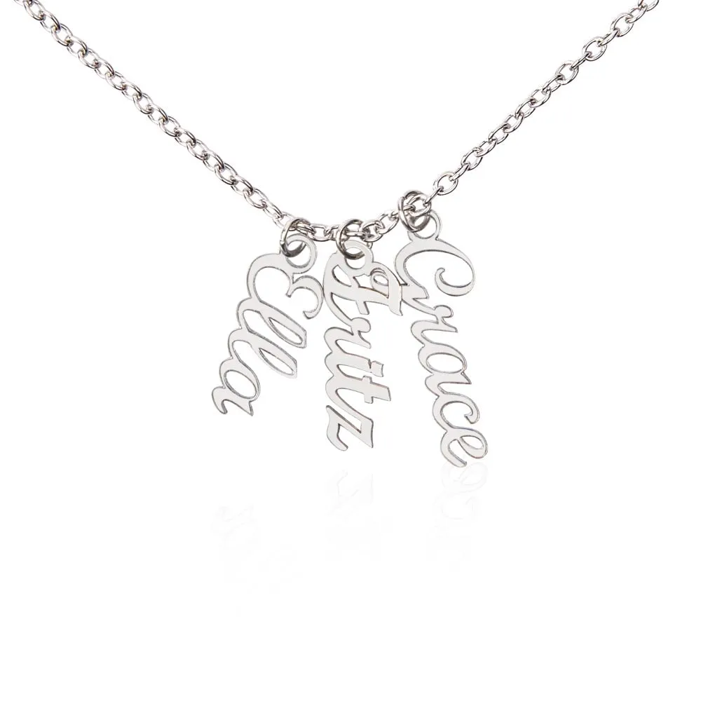Personalized Vertical Name Necklace - Custom Jewelry Gift for Moms | Holiday, Birthday, Anniversary, Christmas