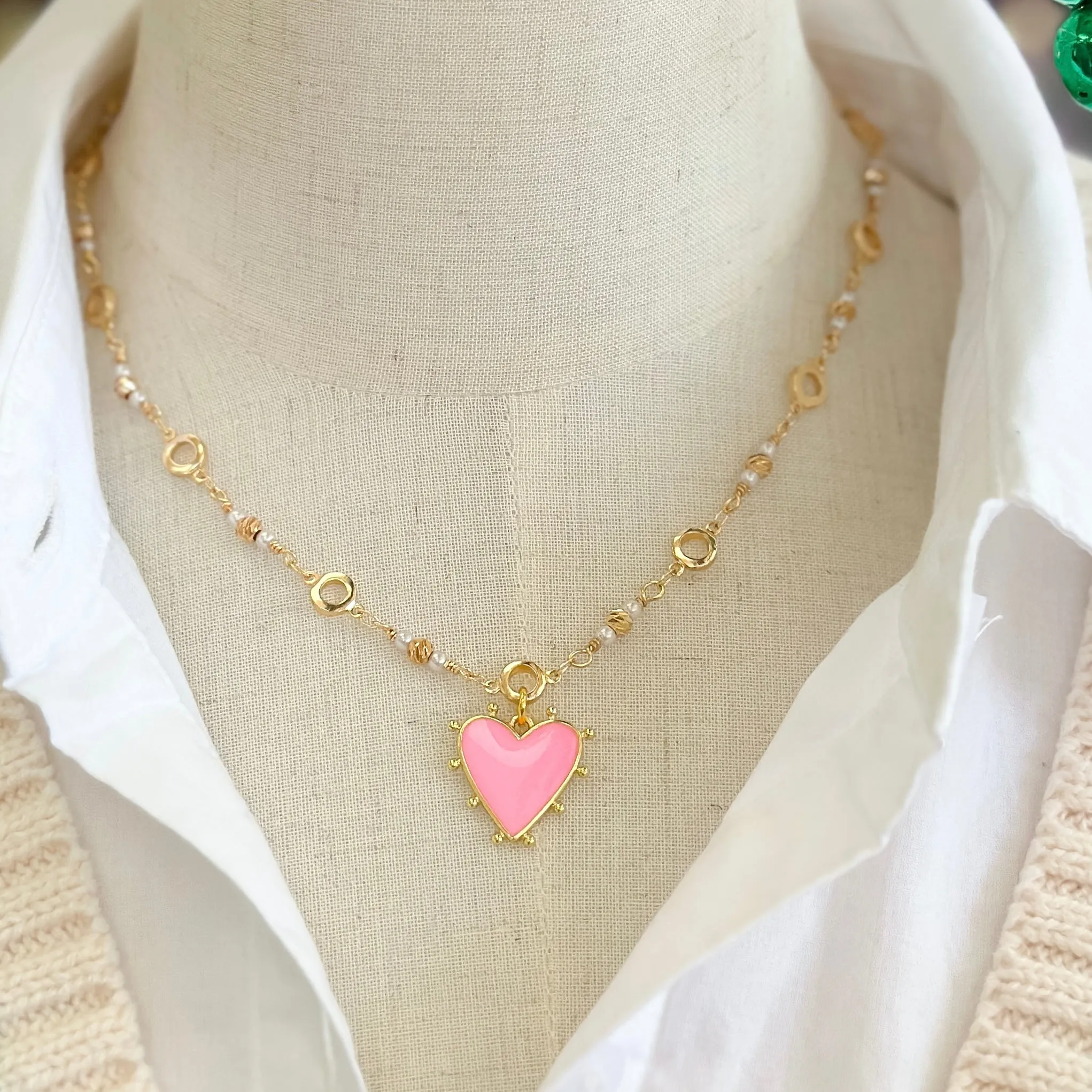 Pink Heart Necklace