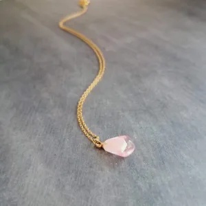Pink Pomegranate Necklace, small light pink pendant, thin delicate chain, seed fruit necklace, fertility necklace, pomegranate seed charm
