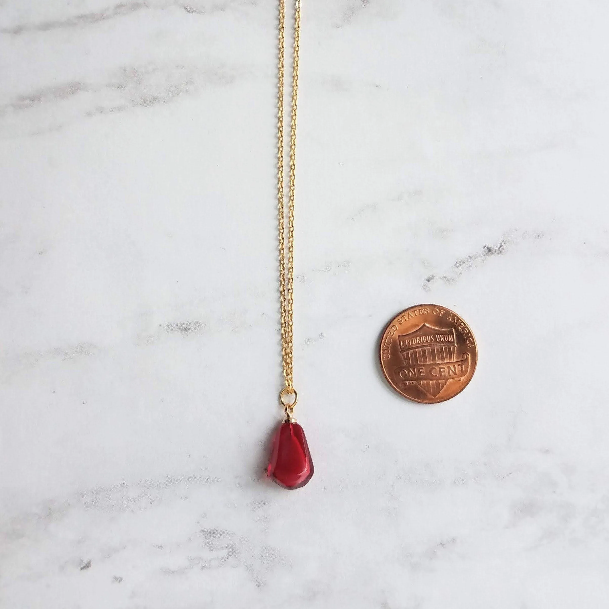 Pink Pomegranate Necklace, small light pink pendant, thin delicate chain, seed fruit necklace, fertility necklace, pomegranate seed charm