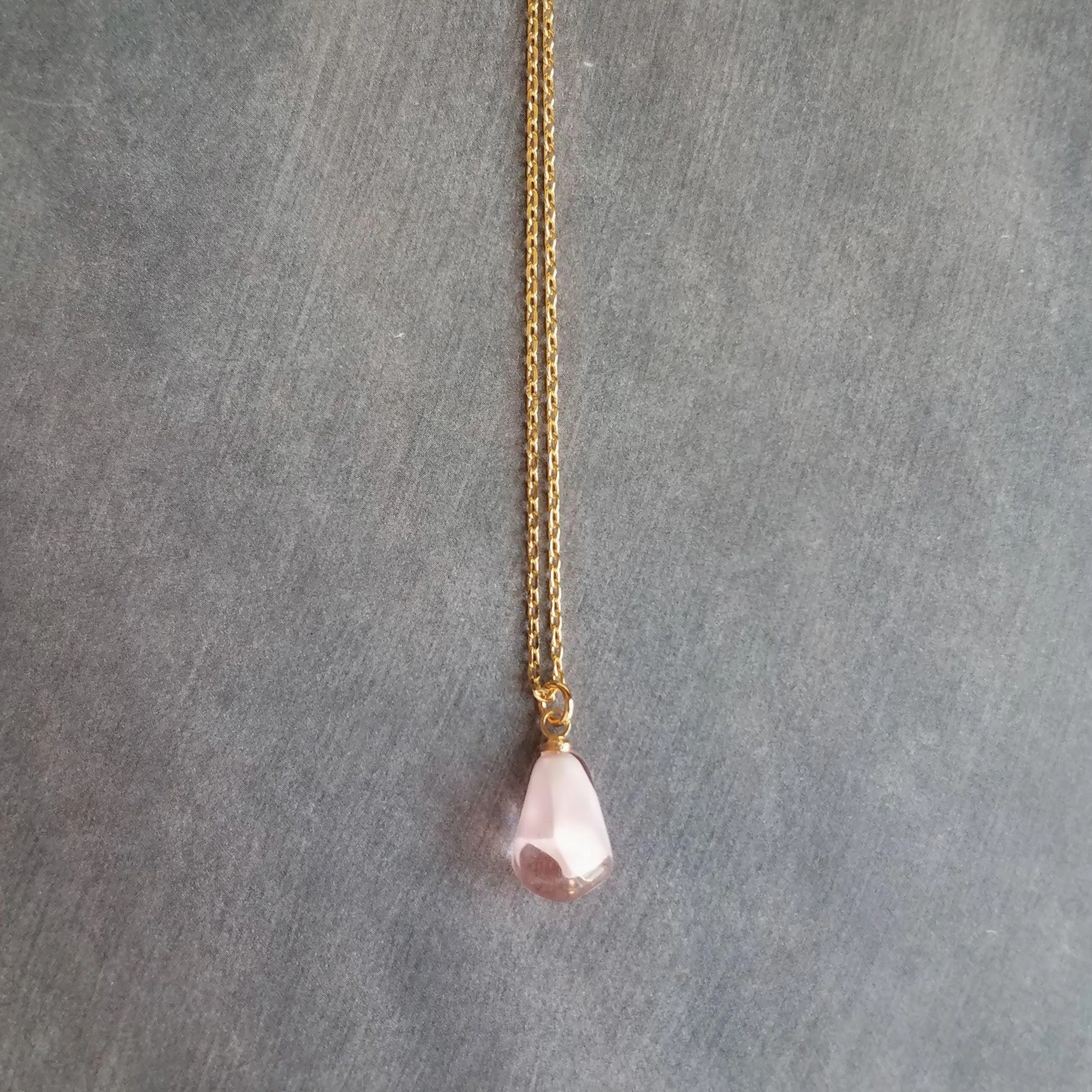 Pink Pomegranate Necklace, small light pink pendant, thin delicate chain, seed fruit necklace, fertility necklace, pomegranate seed charm