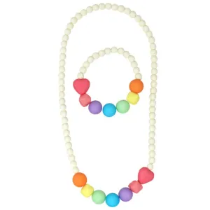 Pink Poppy Over the Rainbow Necklace & Bracelet Set