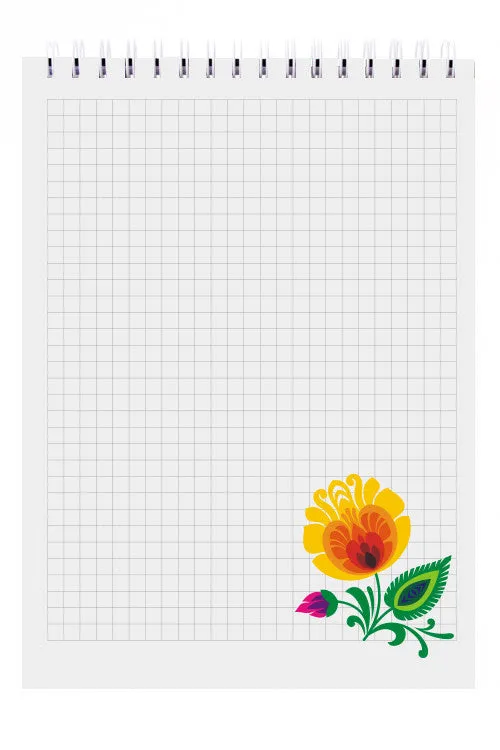 Polish Folk Art Large Spiral Notebook