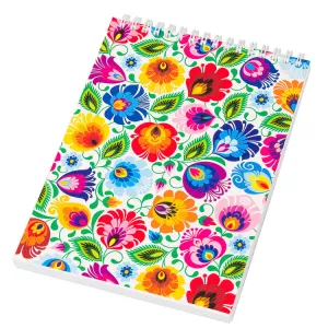 Polish Folk Art Large Spiral Notebook