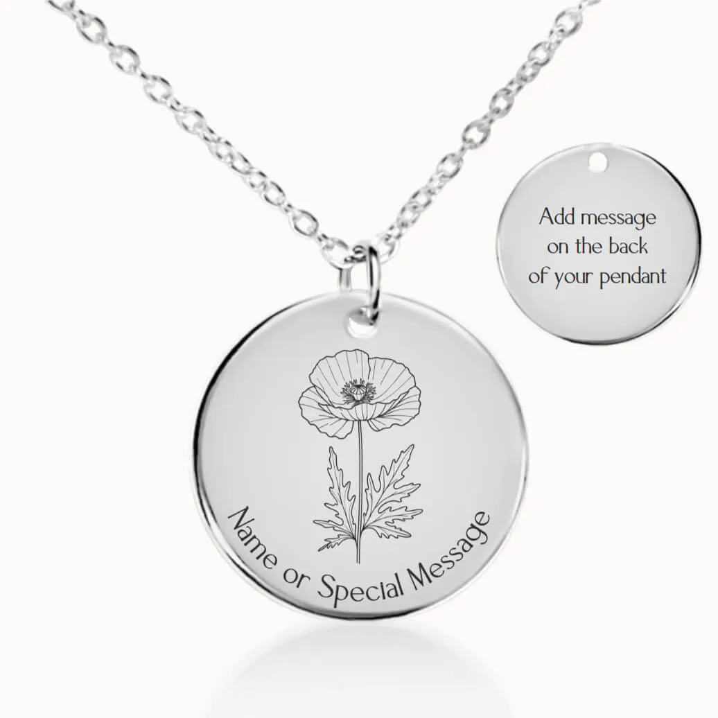 Poppy Birth Flower Necklace