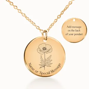 Poppy Birth Flower Necklace