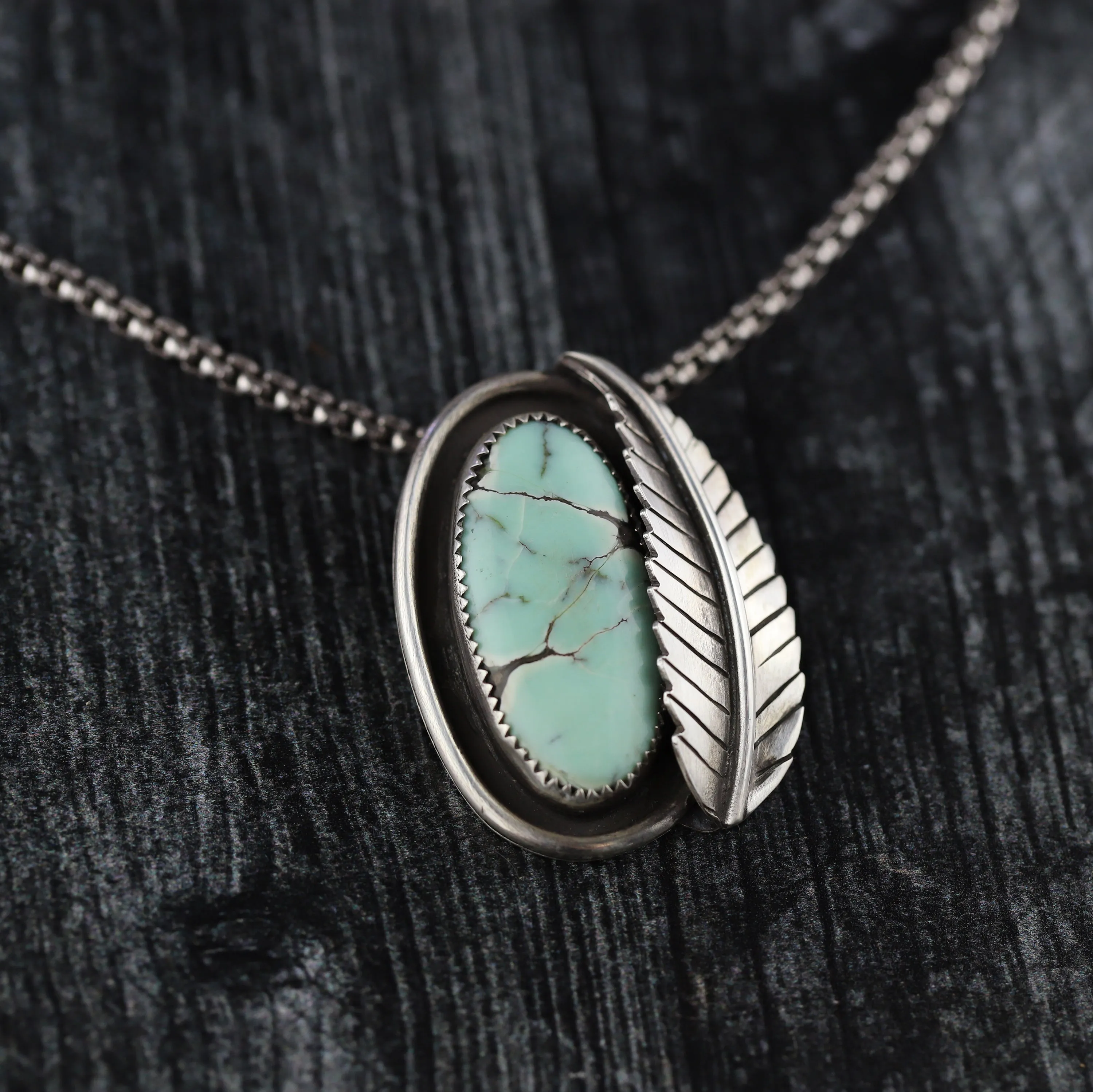 Poseidon Variscite Leaf Necklace