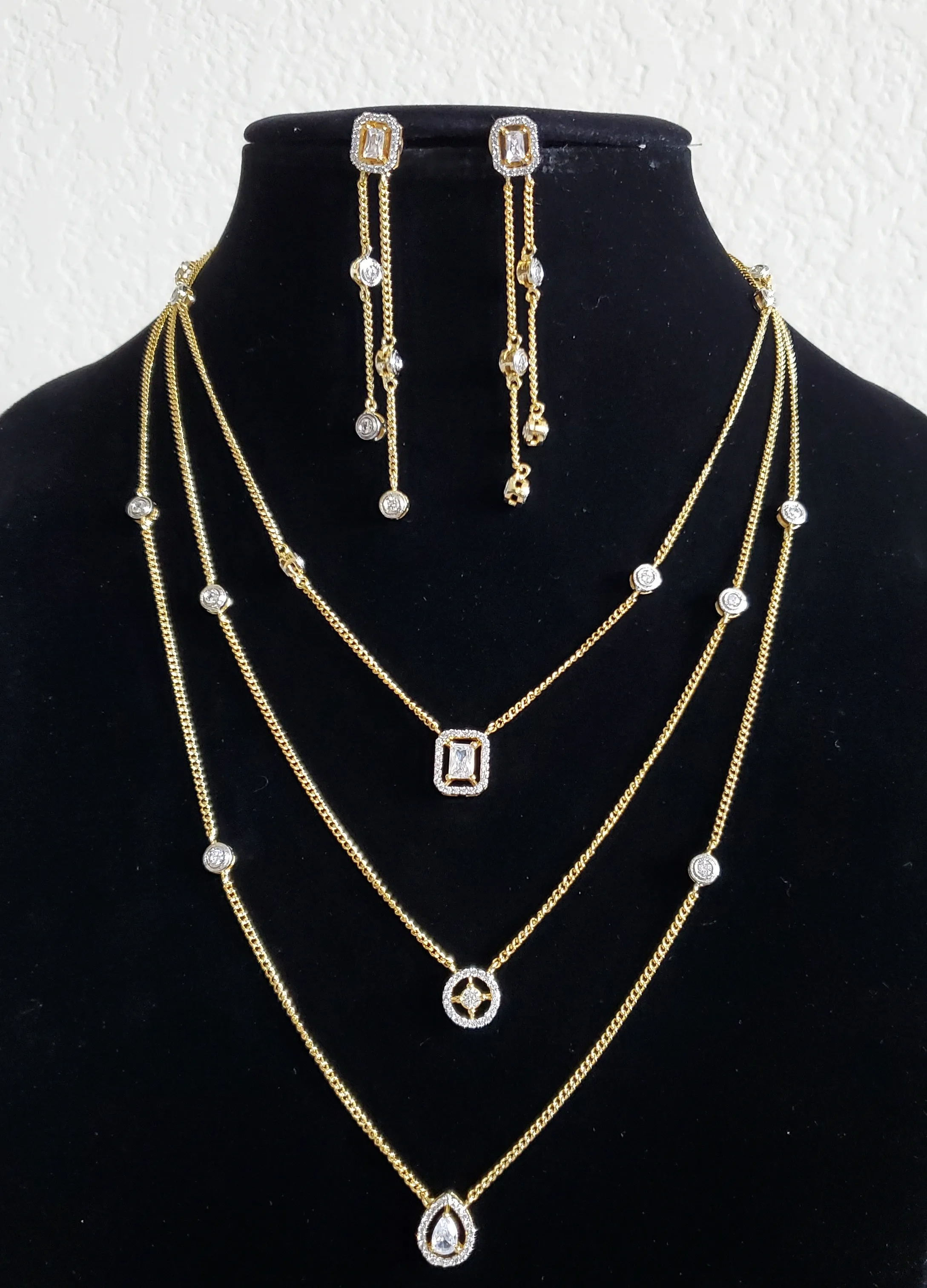 Pranuthi Cz Delicate Necklace With 2 Tone Plating