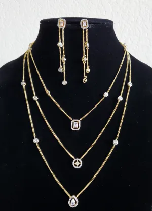 Pranuthi Cz Delicate Necklace With 2 Tone Plating