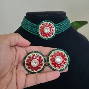 Premium Choker Set With Beads A77