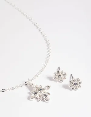 Pretty Flower Necklace & Earrings Set