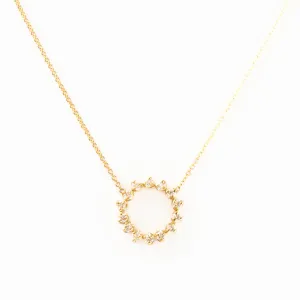 Prong Diamond Circle Necklace