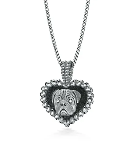 Pug Puppy Love Heart Pendant