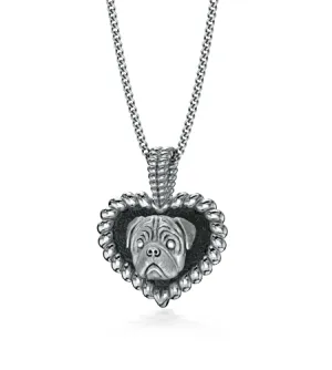 Pug Puppy Love Heart Pendant