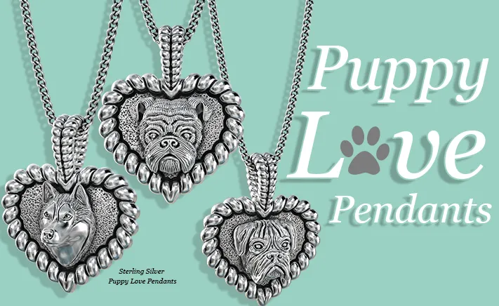 Pug Puppy Love Heart Pendant