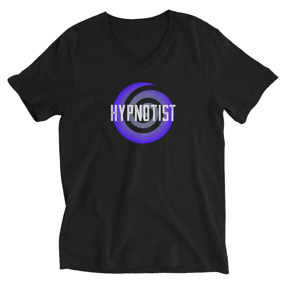 "HYPNOTIST" with spiral Unisex Short Sleeve V-Neck T-Shirt