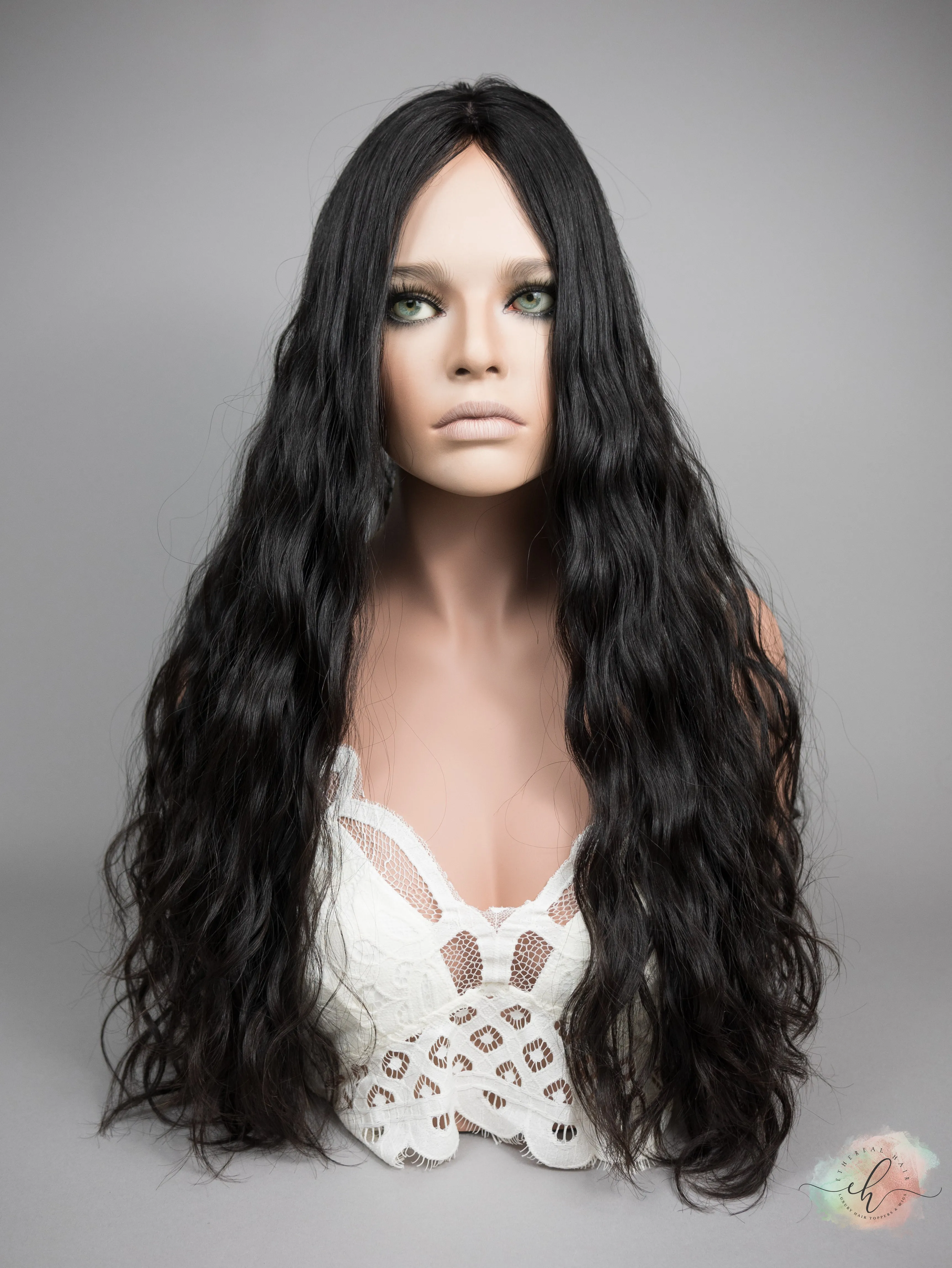 “RAVEN" Premium Topper: Silk Top, 9x9, 27", Curly