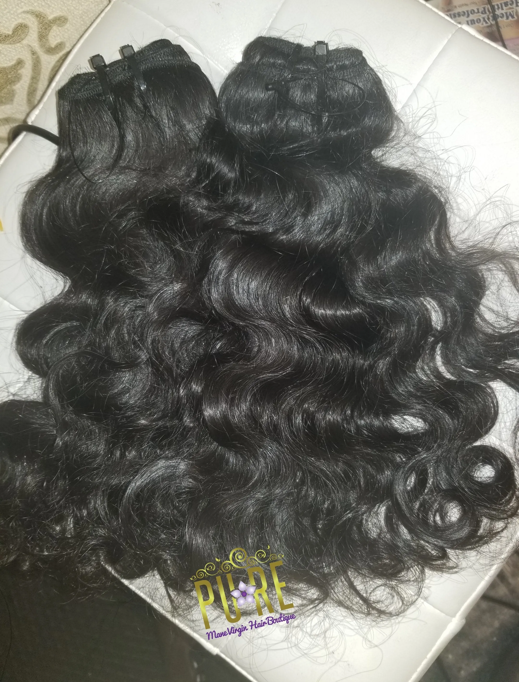 Raw Organic  Virgin Remy Indian Hair Straight /Wavy/ Curly