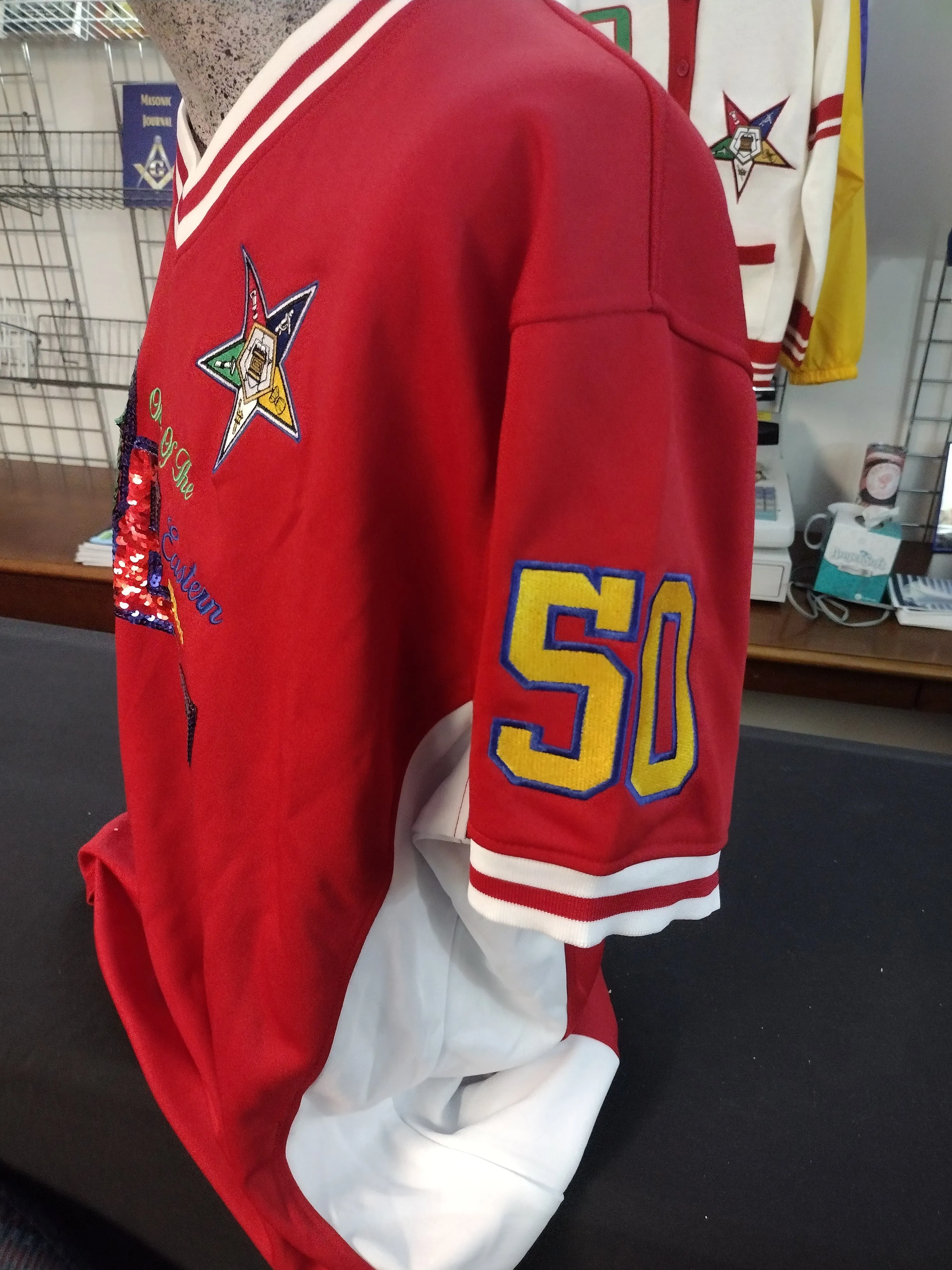 Red/White Sequin Jersey