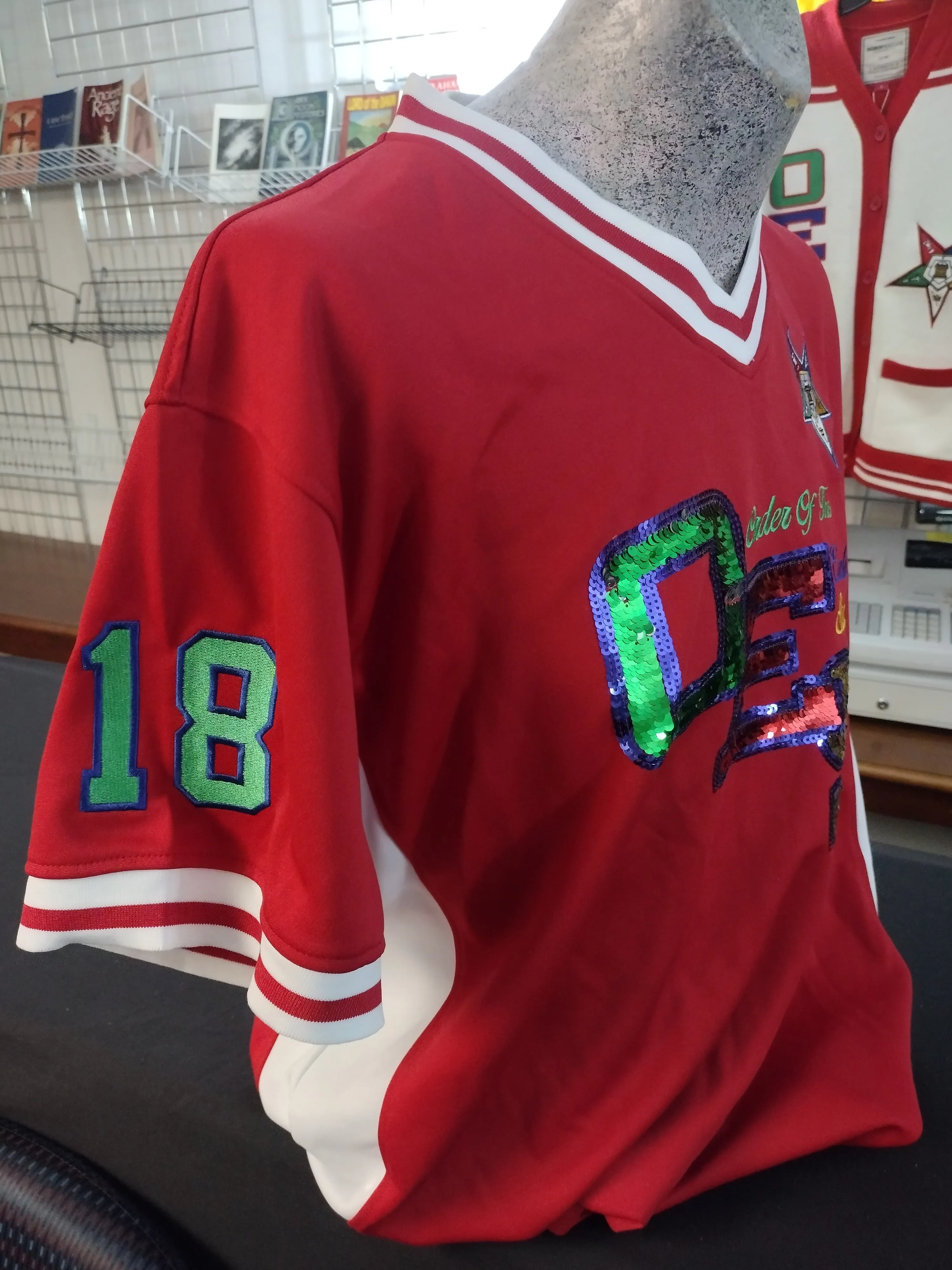 Red/White Sequin Jersey