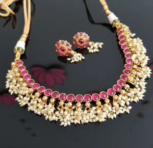 Reserved For Mahalakshmi And Sirisri08 Traditional South Indian Style Necklace Set 1718