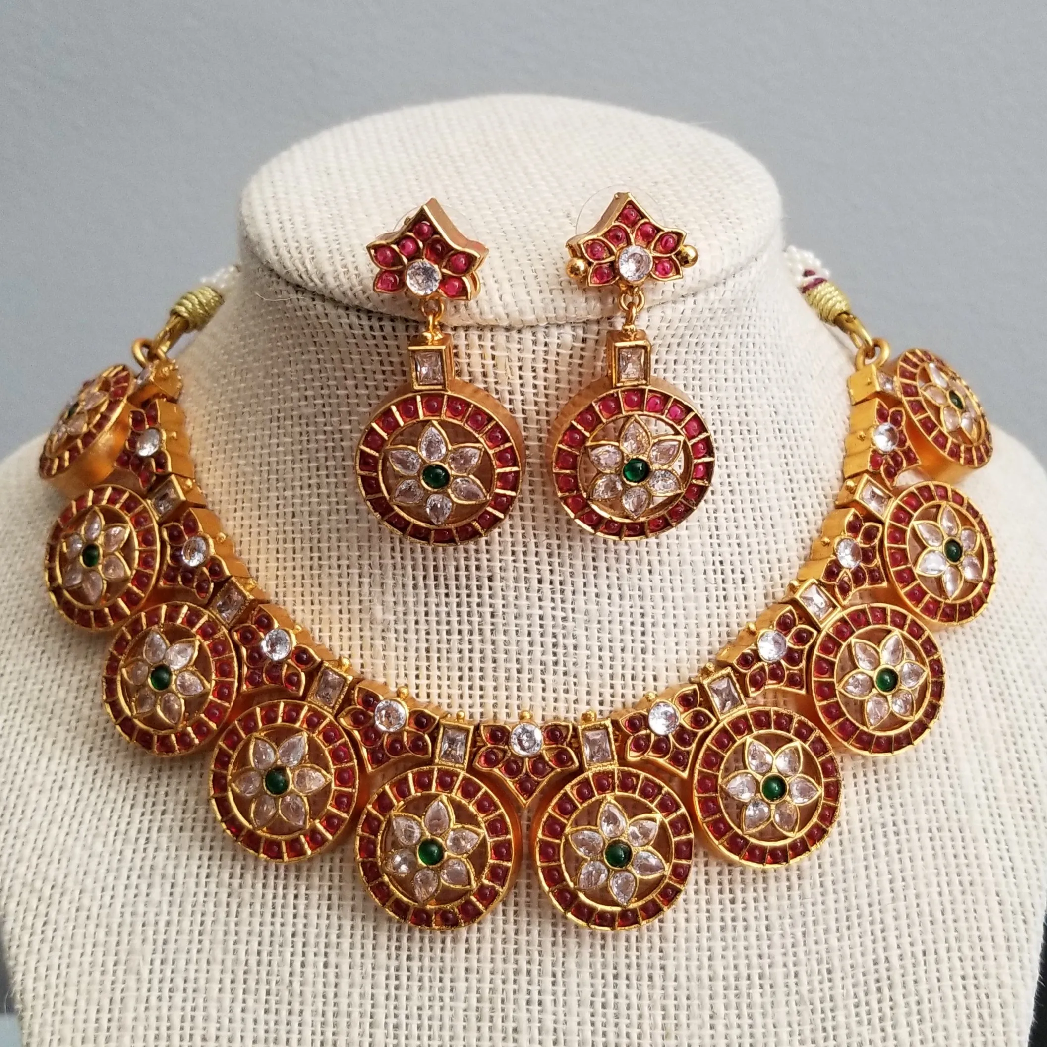 Reserved For Sreya South Indian Traditional Necklace Set With Gold Finish