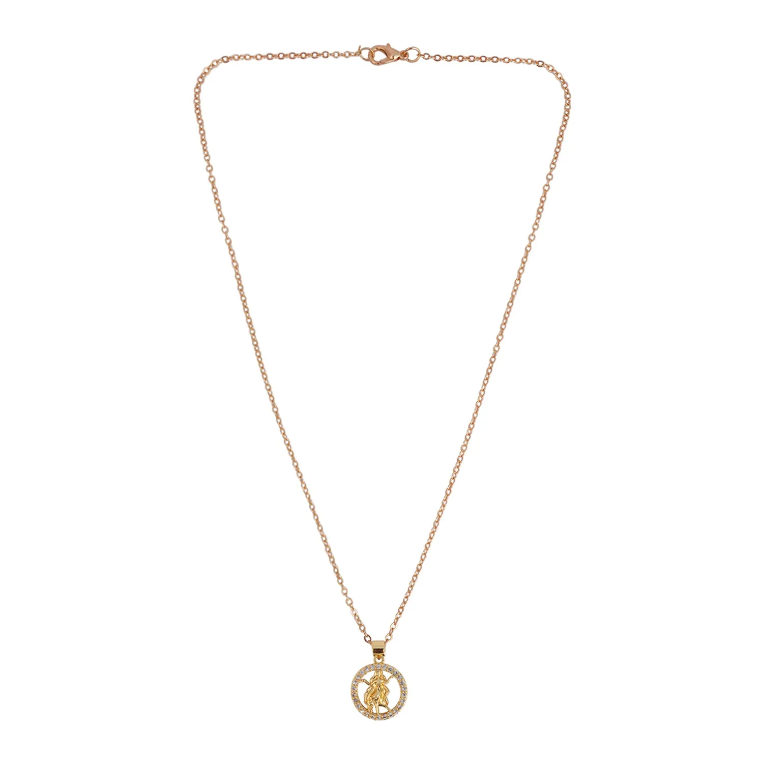 Rhinestone Studded Virgo Zodiac Necklace