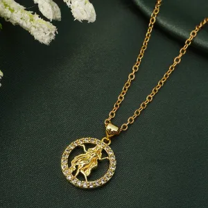 Rhinestone Studded Virgo Zodiac Necklace