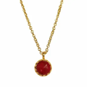 Rococo Ruby Quartz Pendant Necklace