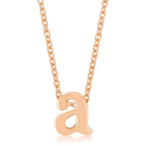 Rose Gold Finish Initial A Pendant