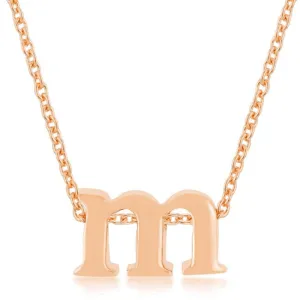 Rose Gold Finish Initial M Pendant