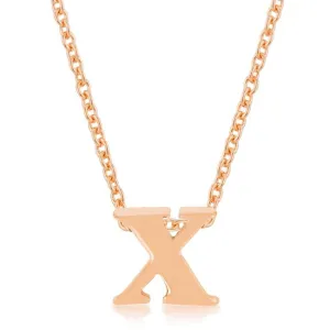 Rose Gold Finish Initial X Pendant