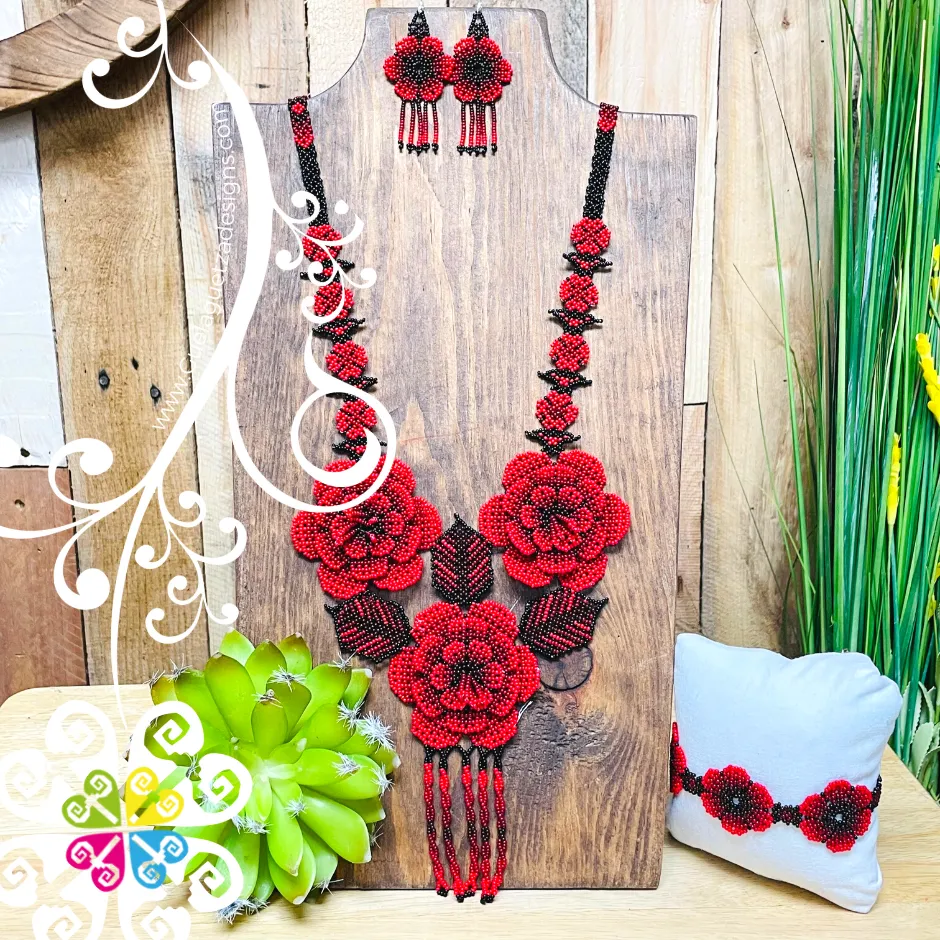 Roses Bouquet Beaded Set