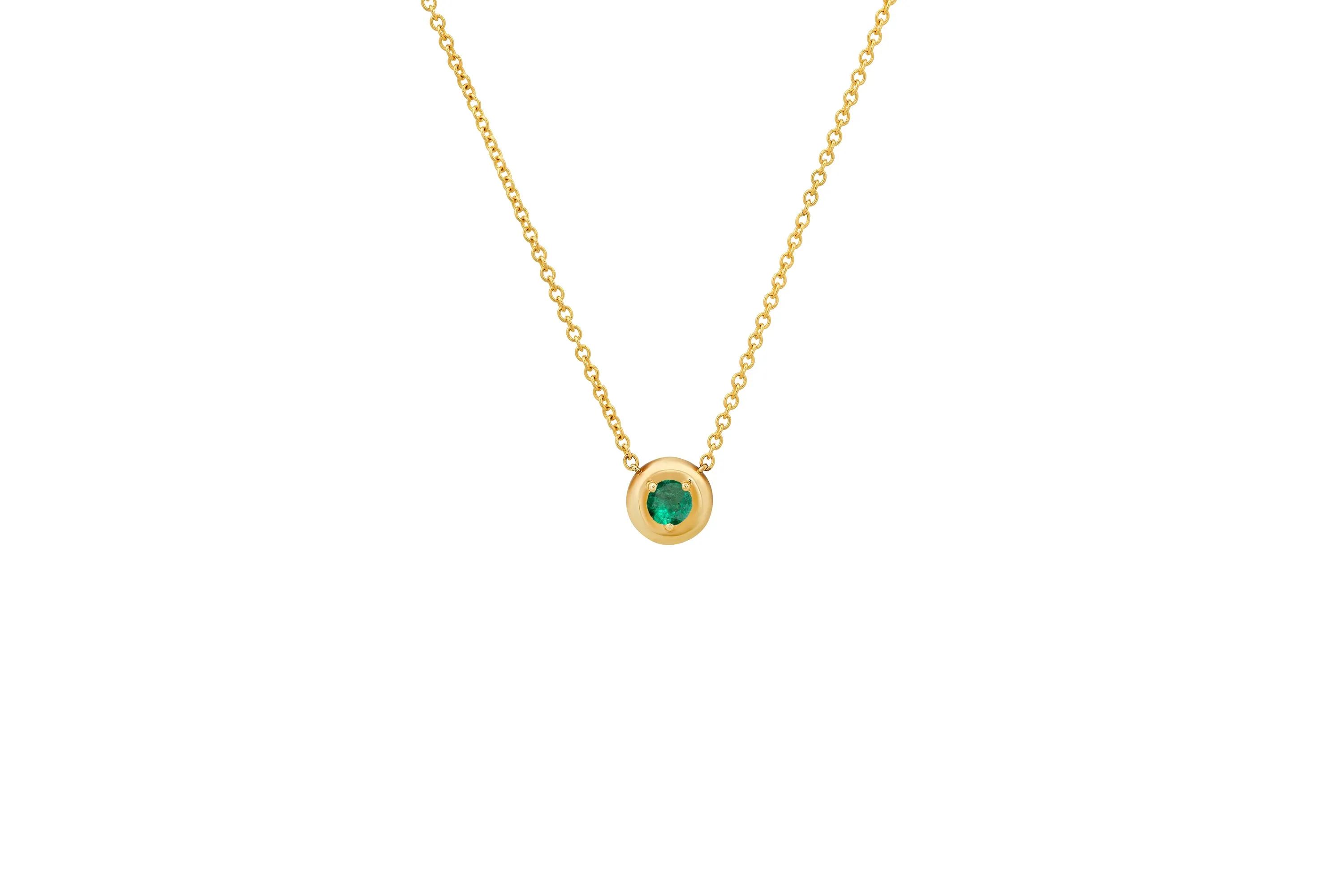 Round Emerald Cloud Necklace