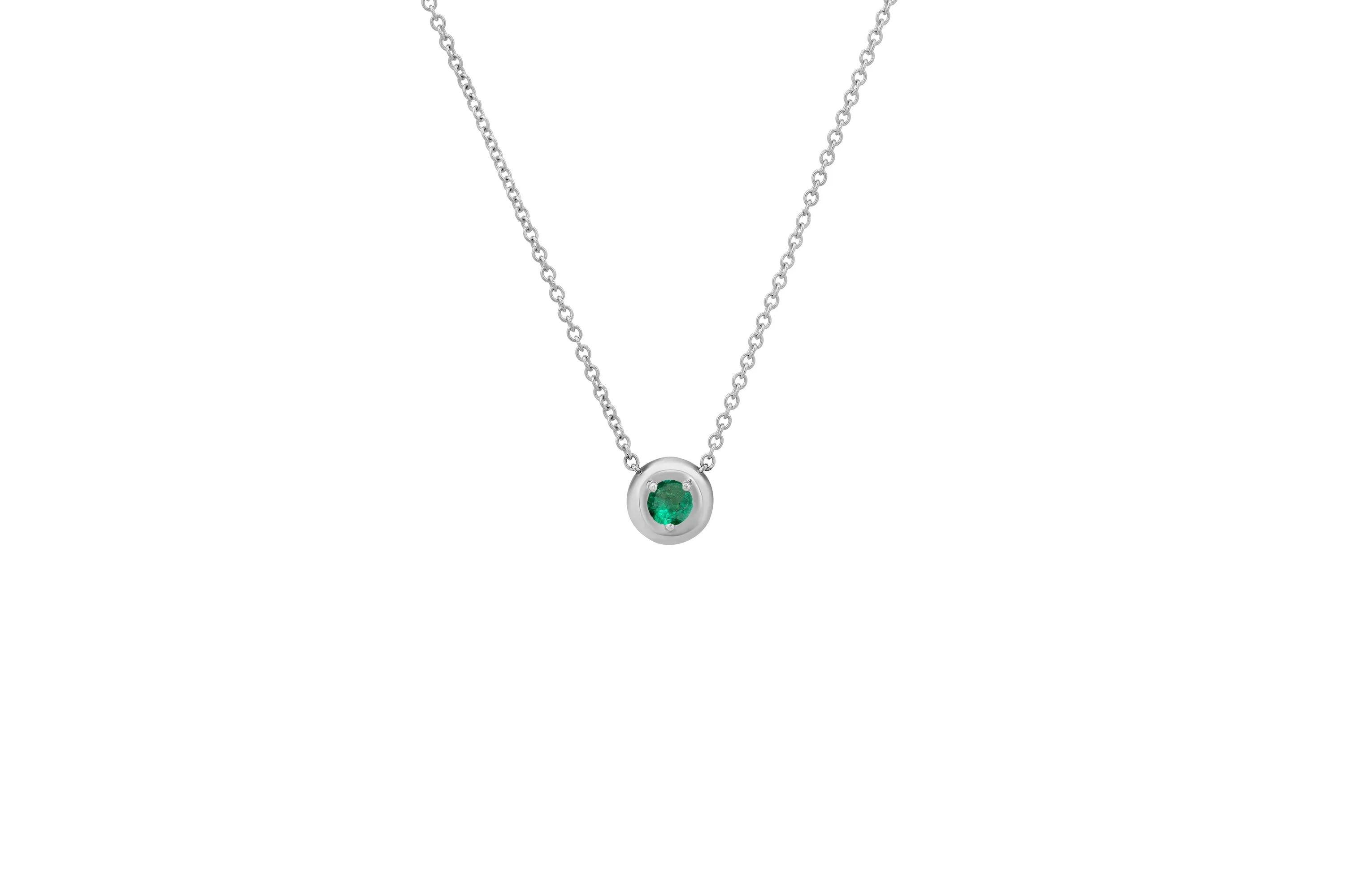 Round Emerald Cloud Necklace