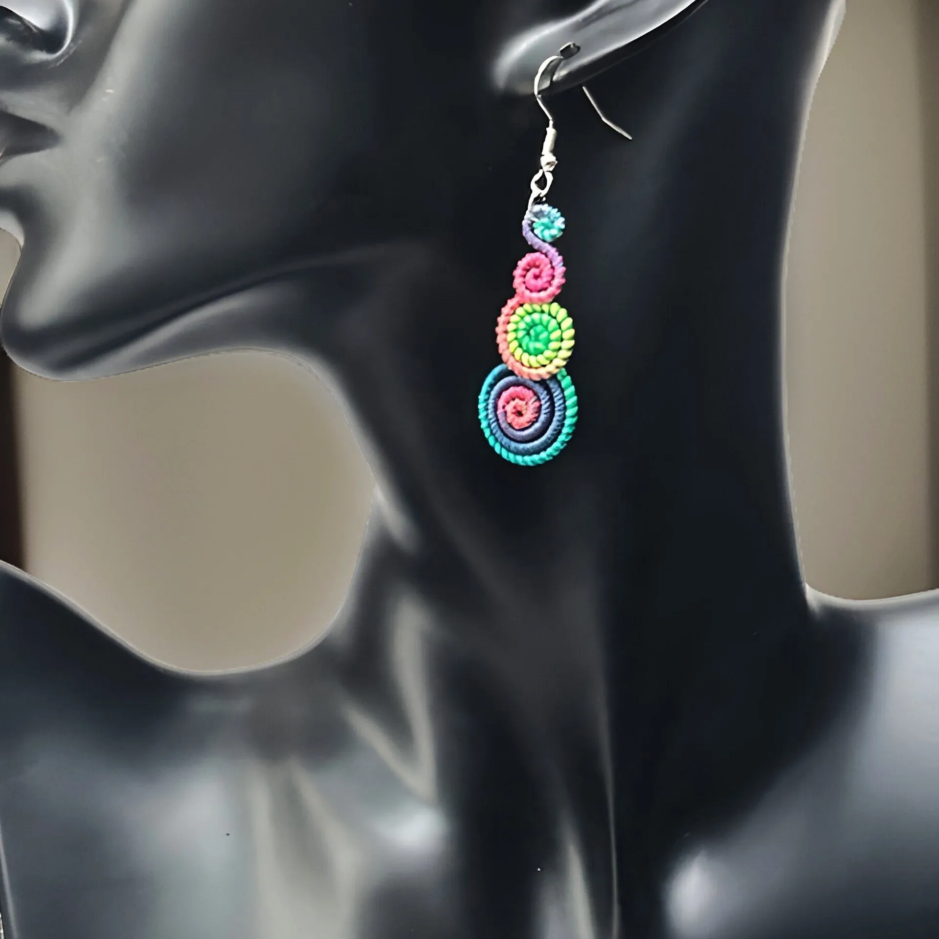 Round Spiral Dangle Earrings