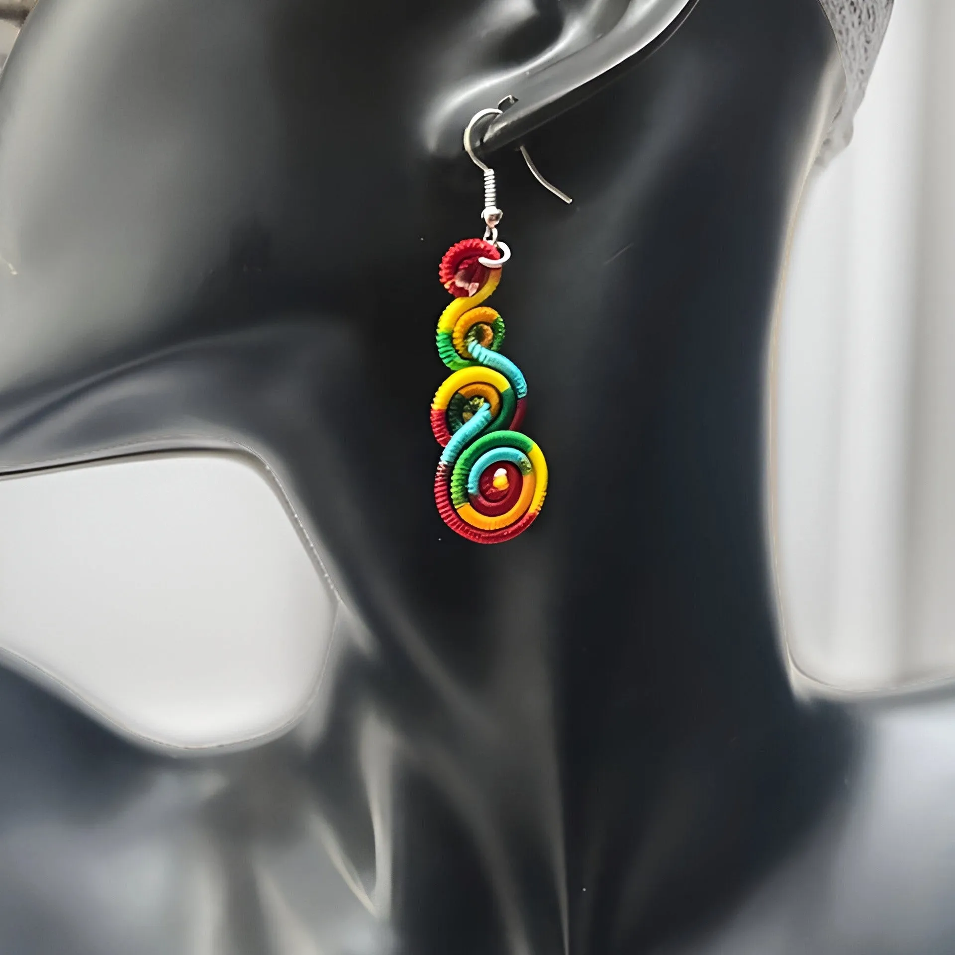 Round Spiral Dangle Earrings