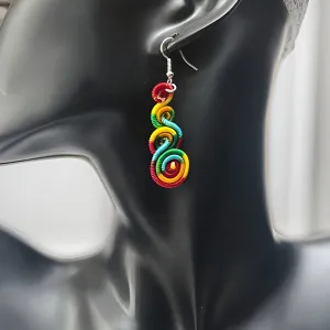 Round Spiral Dangle Earrings