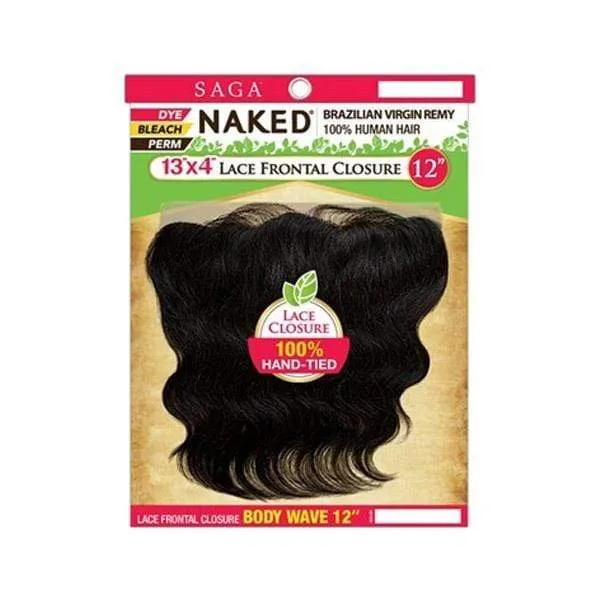 Saga Naked Brazilian Virgin Remy 100% Human Hair 13X4 Lace Frontal Closure - BODY WAVE 12"-16"