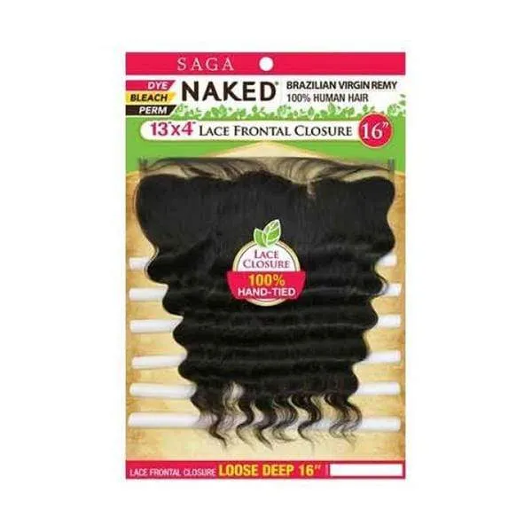 Saga Naked Brazilian Virgin Remy 100% Human Hair 13X4 Lace Frontal Closure - LOOSE DEEP 12"-16"