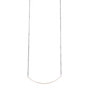 SALE! Curved Slinky Bar Necklace in 14k gold with Rhodium chain by Carla Caruso